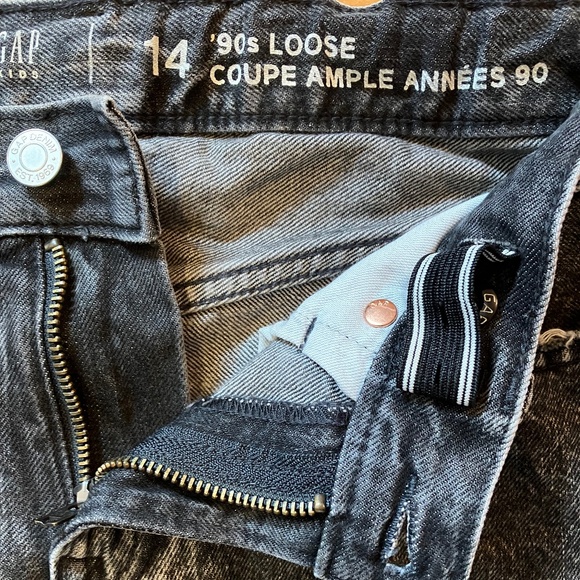 Gap Kids '90s Loose Jeans Black Wash - Size 14 - Picture 7 of 10
